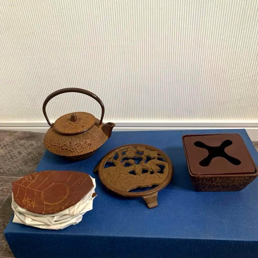 南部鉄器急須茶托など4点セット1602 南部鉄器 茶托急須セット 1602 南部